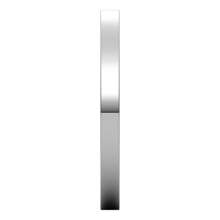 TreasureFineJewelers Rings 14K White Gold 2 mm flat comfort fit Wedding Band