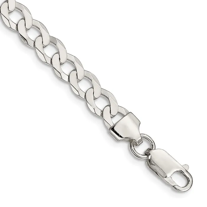 TreasureFineJewelers Rings Sterling Silver 68mm Flat Curb Chain