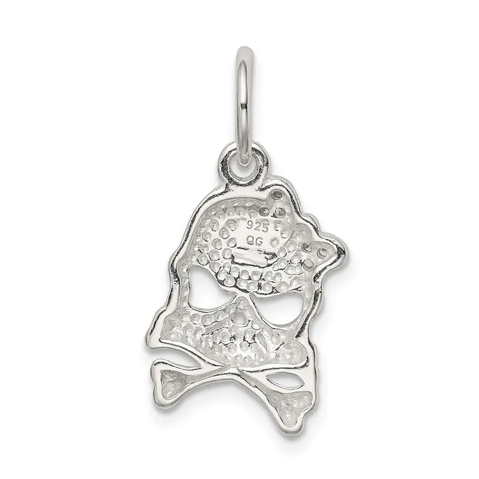 TreasureFineJewelers Rings Sterling Silver CZ Skull Charm