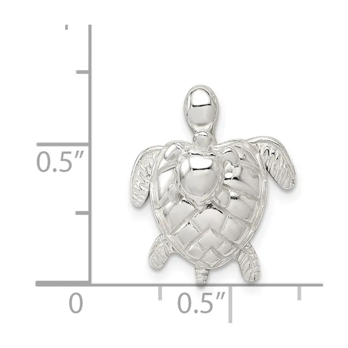 TreasureFineJewelers Rings Sterling Silver Mother Baby Turtle Pend