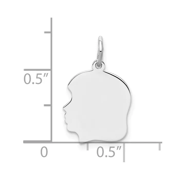 TreasureFineJewelers Rings Sterling Silver Rhplt Engraveable Girl Disc Charm Polish on FrontBack