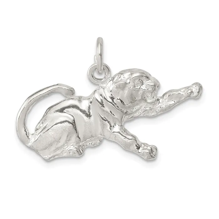 TreasureFineJewelers Rings Sterling Silver Tiger Charm