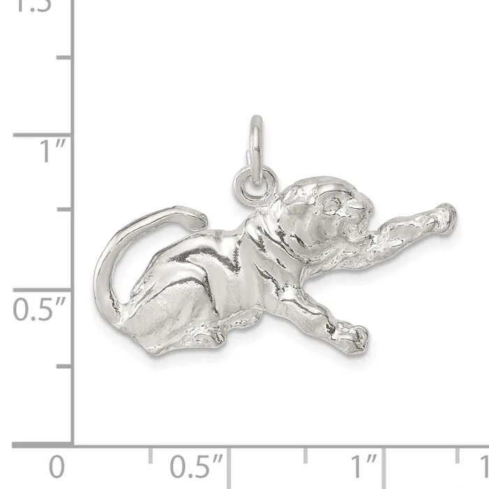 TreasureFineJewelers Rings Sterling Silver Tiger Charm