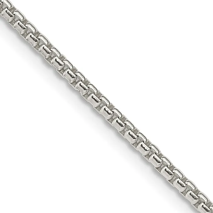 TreasureFineJewelers Sterling Silver 2mm Round Box Chain Rings