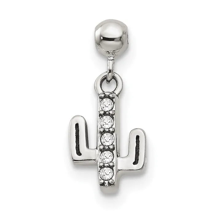 TreasureFineJewelers Sterling Silver Mio Memento Swarovski Crystal Dangle Cactus Charm Rings TreasureFineJewelers Sterling Silver Mio Memento Swarovski Crystal Dangle Cactus Charm Rings